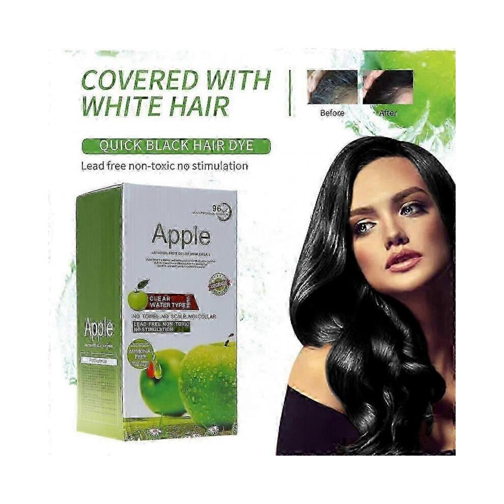 Crema Colorante Naturale per Capelli Tinta Nera Coloranti per Capelli Mela per Donne Uomini meno