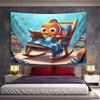Wide Wall Tapestry Nemo Clownfish Reading In Rocking Chair Under Blanket Underwater, Book Stacks, Wall Hanging for Adult Fan Gift