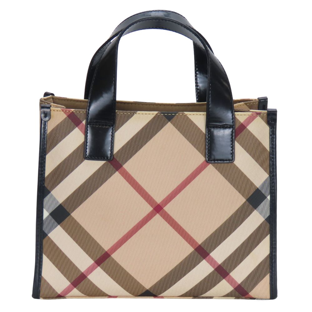 Used BURBERRY Handbag Nova Check PVC/leather Beige Black Mini
