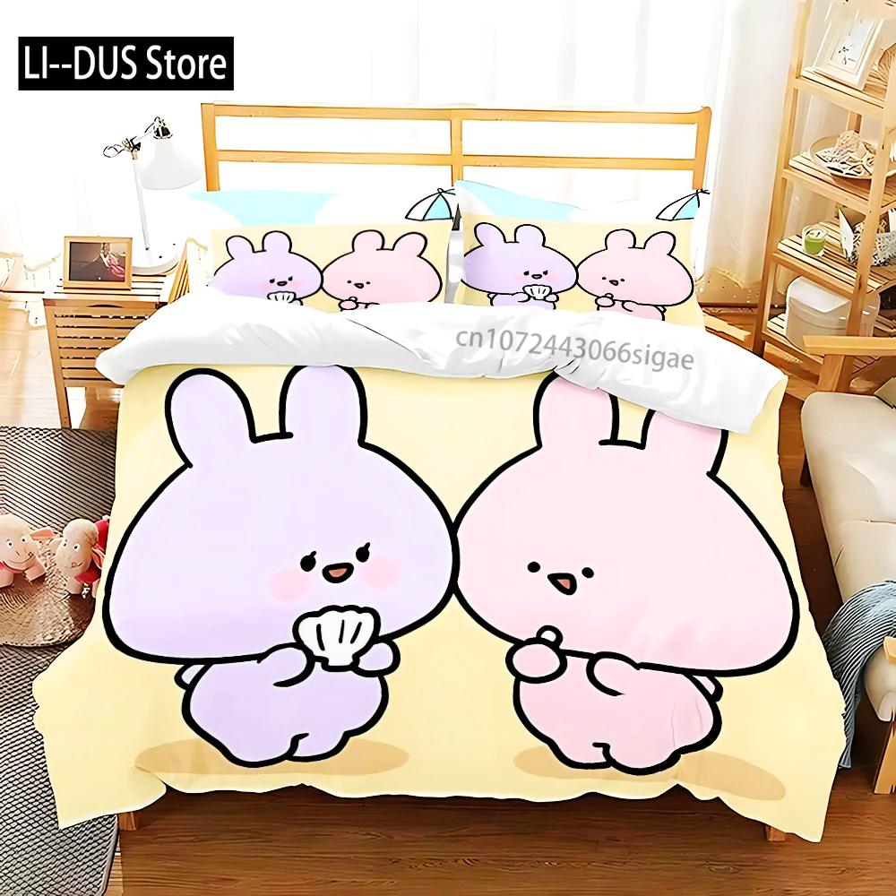 3D Tisk Spící Roztomilý Asamimi Čtvercový Ložní Povlečení Dívky Dospělí Jednolůžko Twin Queen Velikost Povlak na Peřinu Povlak na Polštář Ložní Prádlo