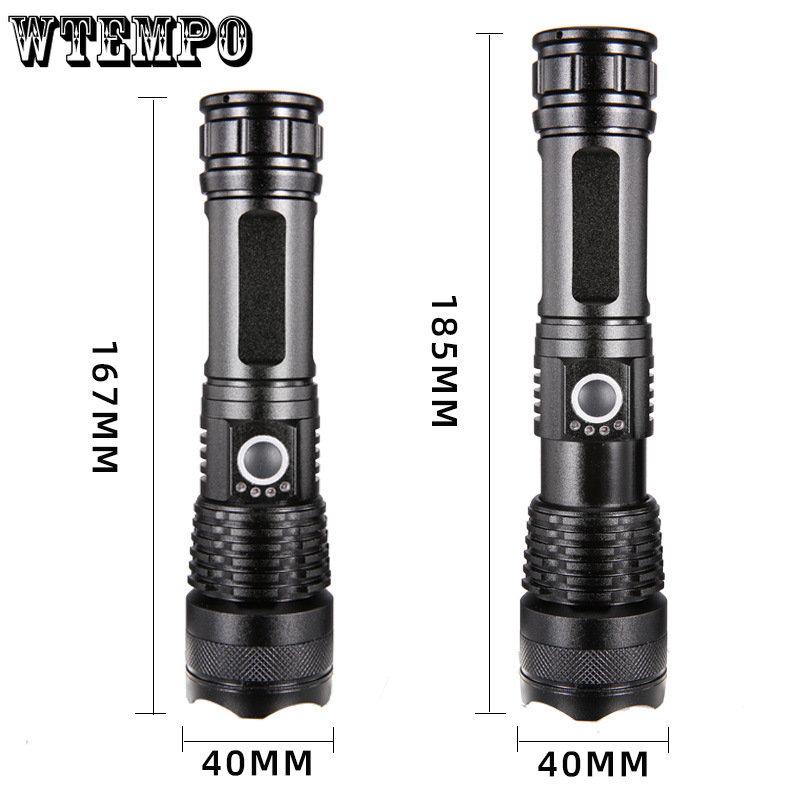 Strong Flashlight Led Outdoor Searchlight Power Display Usb Rechargeable Strong Torch Portable Mini Light