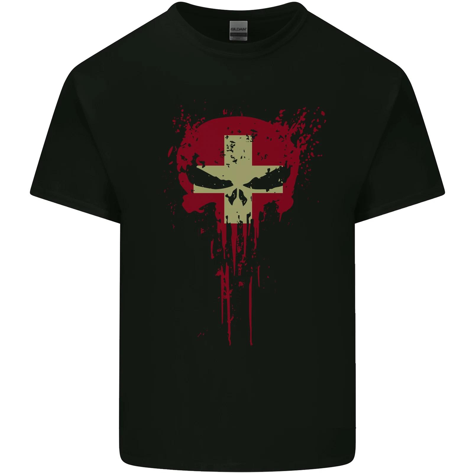 Swiss Skull Gym Training Bodybuilding Kids T-Shirt Childrens XL