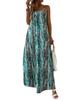 Women's Summer Boho Maxi Dress Spaghetti Strap Flowy Printed Plus Size Long Dress