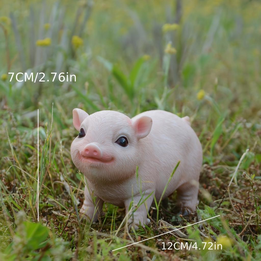 Animal Garden Statue, Cute Pig Funny Outdoor Sculpture, Resin Lawn Ornaments Decor, Indoor OutdoorFigurines For Garden Lawn