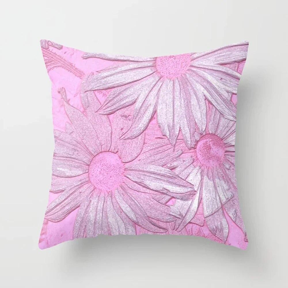 Home Decor Pillowcases Colorful Flower Printed  for Bedroom Living Room