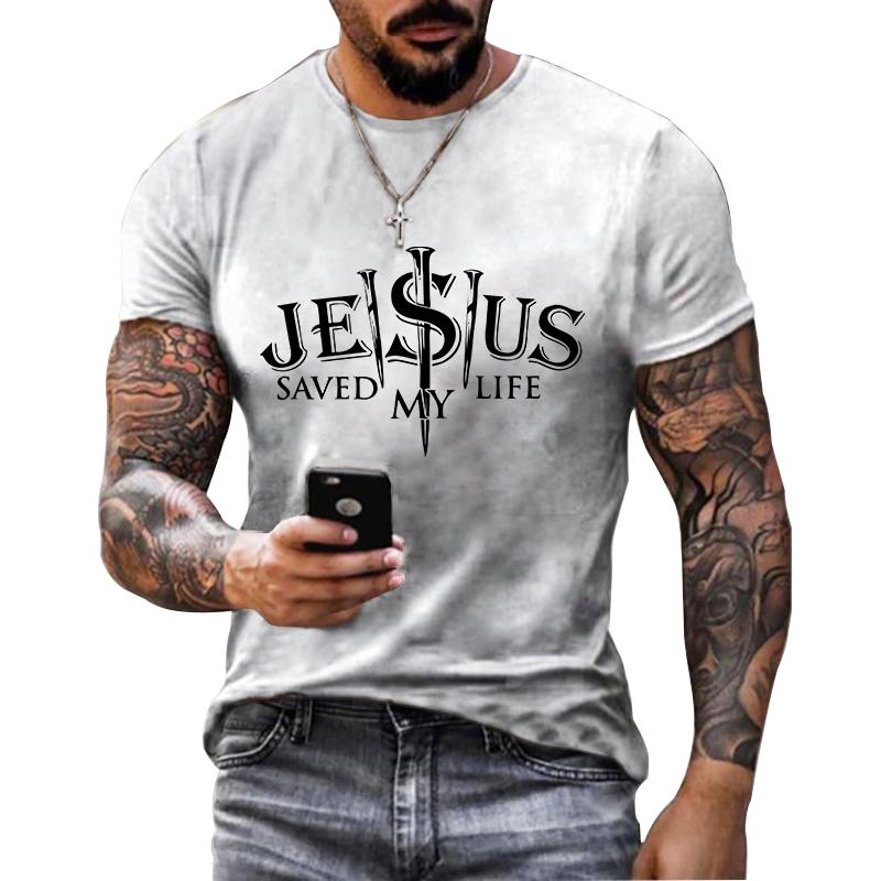 Jesus Christ Cross 3D Printed T-Shirt Streetwears Oversized Hip-hop Casual Clothes Tops