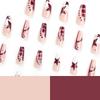 Woman Long French False Nail Star Pattern Nude White Red Resin Artificial Nail for Salon Expert and Naive Women