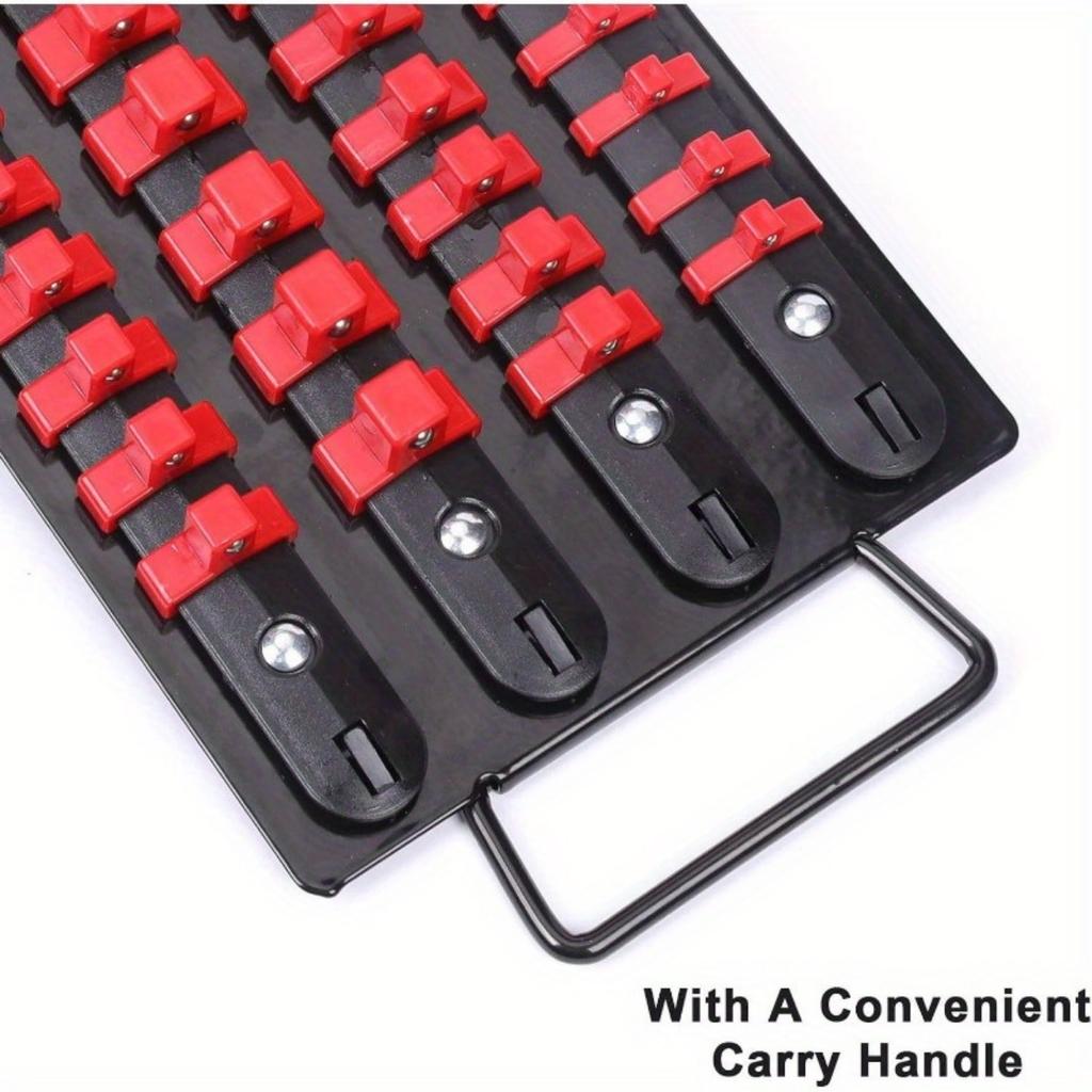80-Socket Storage Tray Rail Rack Holder Set 1/4 3/8 1/2 Sockets Organize and Store Socket Socket Rack for Medium-Sized Hand Tool