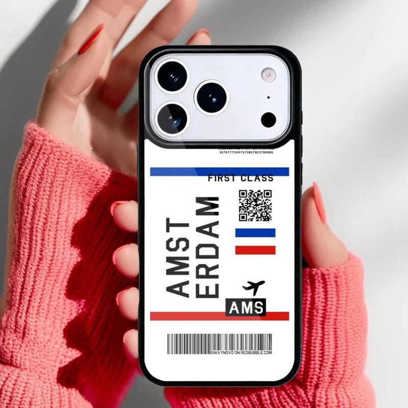 BOARDING PASS Phone Case for iPhone 17 16 15 14 13 Pro Max Back Cover for 12 11 Pro Coque