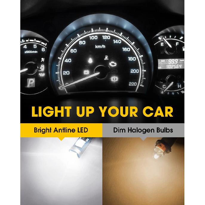 Antline T5 37 74 2721 PC74 PC37 LED Bulb White, Super Bright Canbus Error Free 12 Volt Replacements for Interior Dashboard Indicator trument Panel