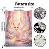 DIY Framed Pearl Painting Kit Ninetailed Fox Pattern Sparkling Bead Canvas Creative Handmade Craft Gift for Women and Adults Relaxation Art