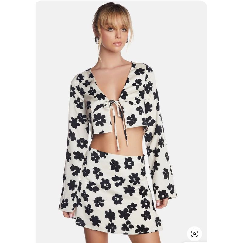 

Экспорт Куклы Кил * Синхронизация Сексуальный Модный Цветочный Костюм Кардиган Топ + Юбка Black Flower Suit S