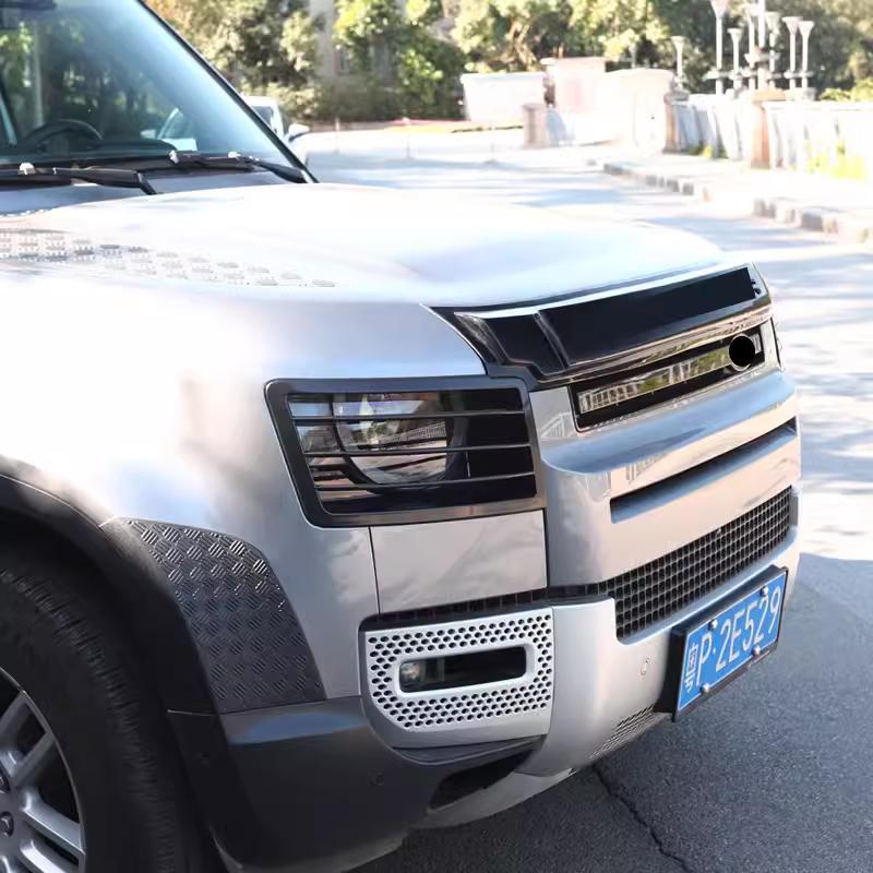 For Land Rover Defender 110 2020-2024 Stainless Steel Car Headlight Lampshade Protection Net Cover Accessories Car Modification