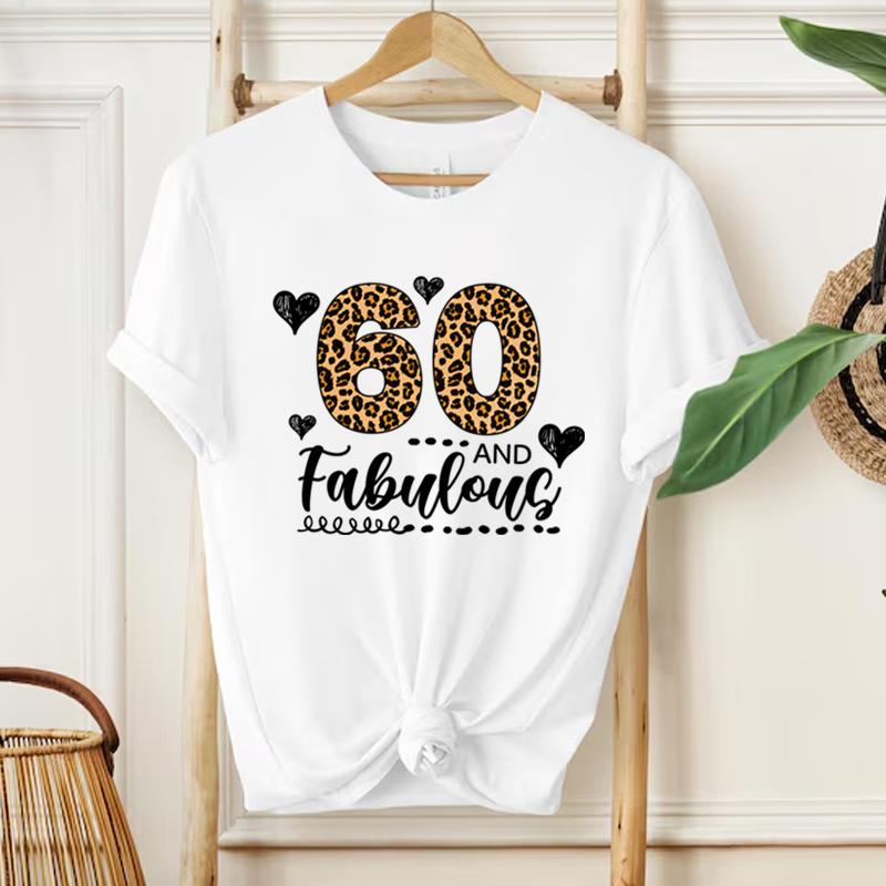 

Classic Graphic Women 60th Birthday T-shirts Fabulous 60 Years Old T-Shirt 60th Birthday Gift 1966 T-shirts Casual Tops & Tees S