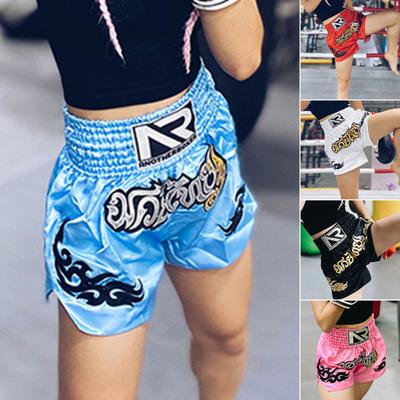Pantaloni scurți de box, anti-fricțiune, elasticitate ridicată, respirabili, cu design muay thai, cu cordon, pantaloni scurți de kickboxing pentru bărbați