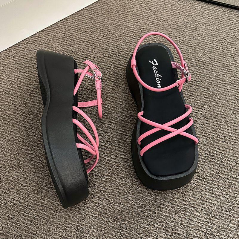 

Platform women s sandals new small silver beach sandals vacation slippers 40