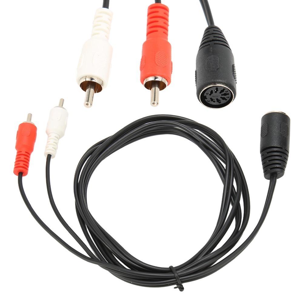 1.5m/4.9ft DIN 7 Pin Female to Dual RCA Male Cable Flexible RCA Audio Cable Home Audio Setup