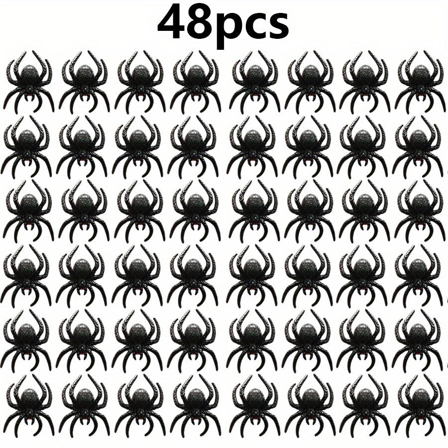 

48pcs Realistic Plastic Spider Toys Halloween Prank Props Small Size Funny Halloween Decorations JXB