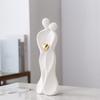 European  Ceramic Sculpture for A Family of Four Creative White Couple Figurine Decorative Piece for Living Room or Office Gift