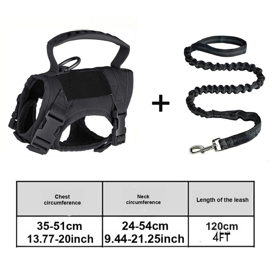 

Tactical Cat Harness Vest Style with Lead for Preventing Escape Adjustable Outdoor Cat Leash for Small Dogs 120cm чёрный