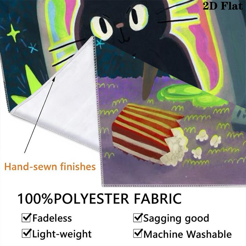 Little Black Cat Pattern Home Decor Tapestry, Wall Hanging, Decorative RV Wall Cloth.MGT0918359