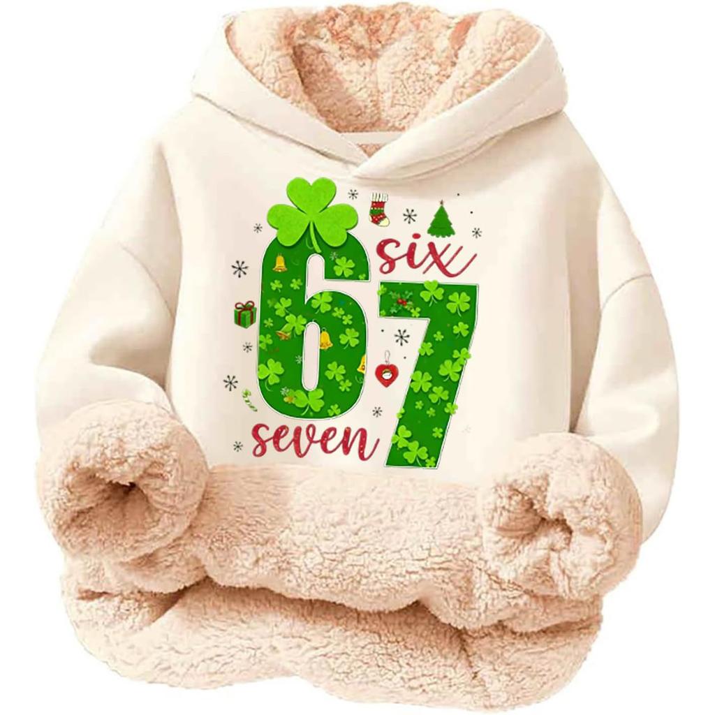 Children's Fashionable Printing Casual Fleece Hooded Loose Fit Hoodie Without Pockets