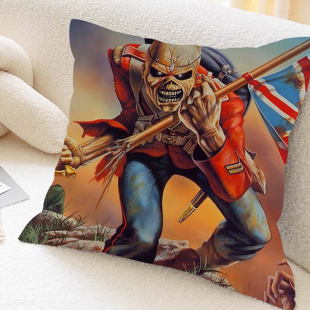 Cool I-I-Iron M-Maiden Pillow Cushion Cover Pillowcase Living Room Sofa Home Decor Customized