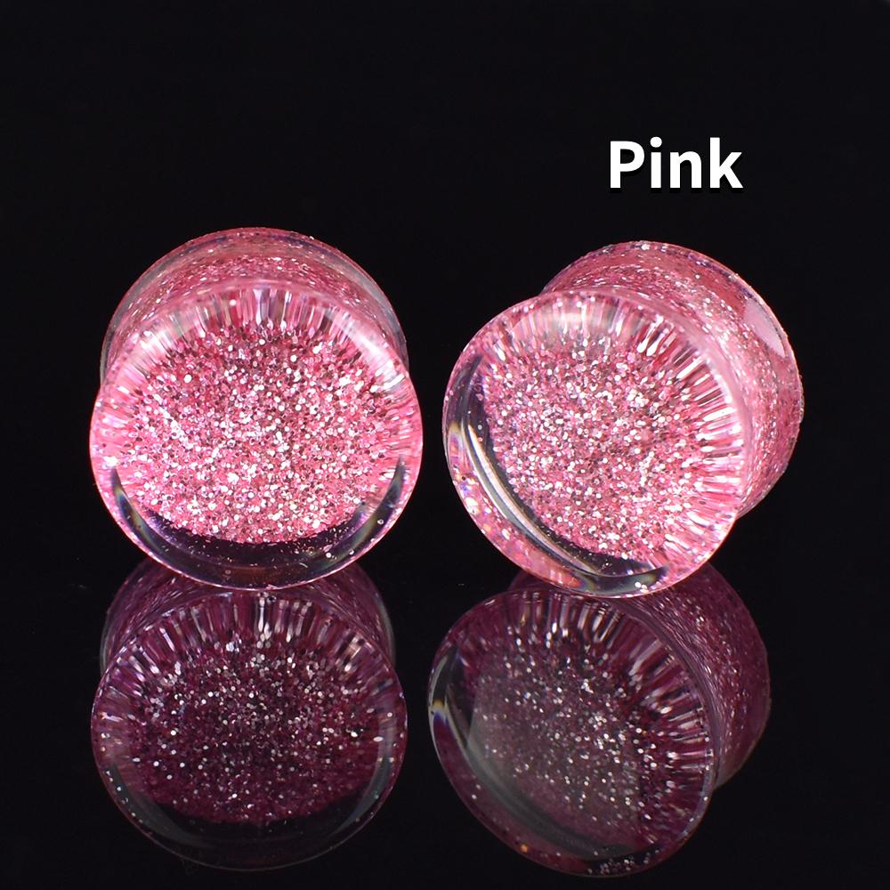 

6-50 мм однотонные блестящие ушные манометры, туннели и заглушки, носилки для ушей, расширитель, ювелирные изделия для пирсинга ушей 20mm розовый