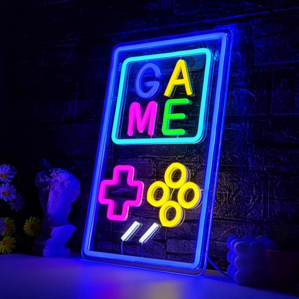 Neon Light LED Arcade Game Room Decor Atmosphere Light for Teen Boys Bedroom Decoration