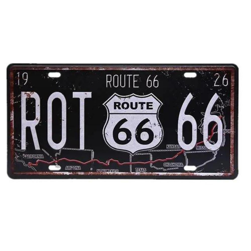 Retro Metall USA Logo, Route66 Kunstposter, 30x15 cm Bar Dekoration