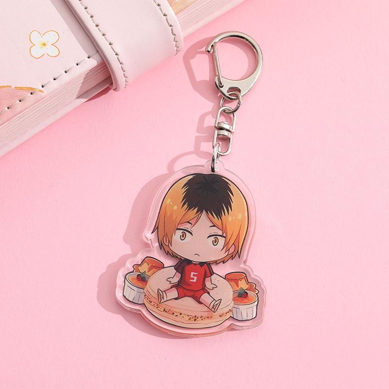 1/12Pcs Anime Character Haikyuu Acrylic Car Keychain Cute Backpack Pendant Funny Bag Charms Accessories Decoration Holiday Gifts