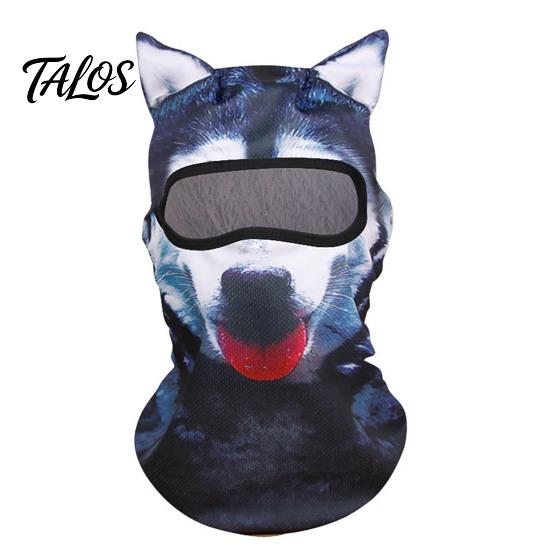 Animal Cosplay Headgear 3D Ears Balaclava, Cat Dog Snow Leopard Face Mask for Halloween Halloween, Full Cover Outdoor Cycling Skiing