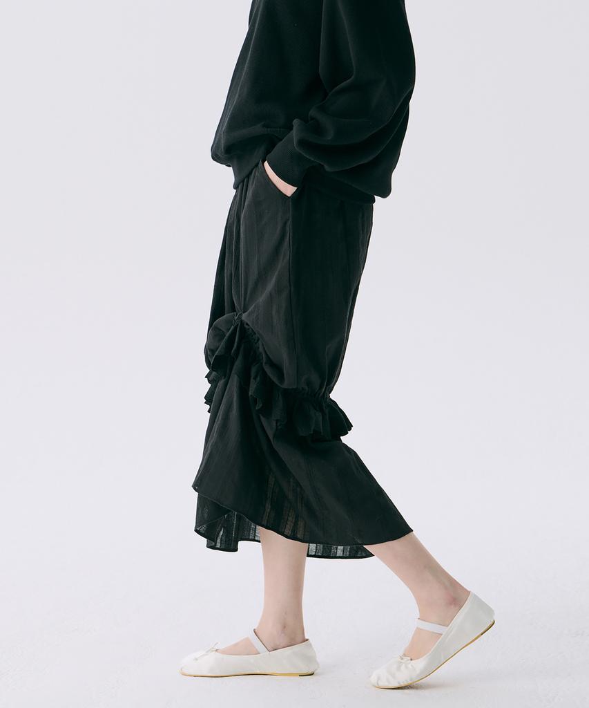 Jun Jun Space Vol12. Frill Long Skirt_Black(Vol12. Frill Long Skirt_Black