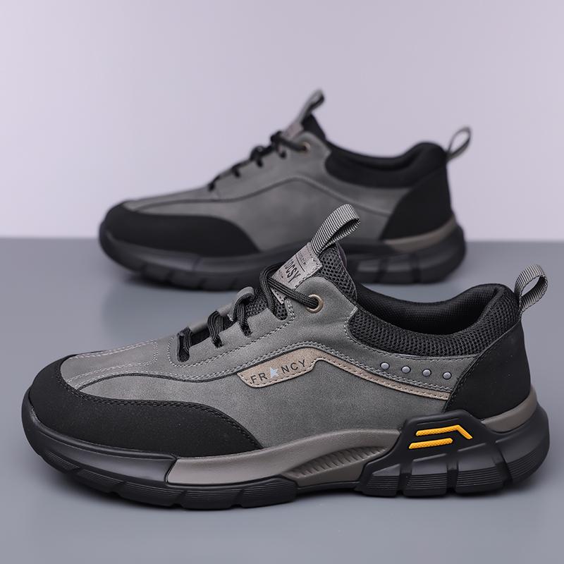Fashionable Urban Casual Leather Men Shoes High-quality Comfort Flat Bottom Anti Slip Sports Shoes Brand Outdoor Versatile Shoes