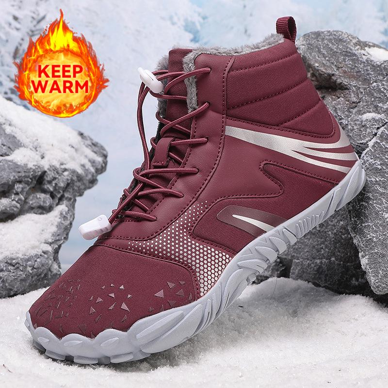 Men's and Women's Mid-Cut Winter Snow Boots - Fashionable, Warm, Plus Velvet Short Boots for Couples