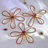 Fairy Rhinestone Hair Accessory Crystal Bridal Wedding Hair Ornament Red Flower Comb Hairpin  Girls