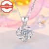 925Pure Silver Minimalist Four-leaf Clover Heart-shaped Pendant Necklace, Elegant and Versatile Silver Women's Accessory, Mother's Day Anniversary