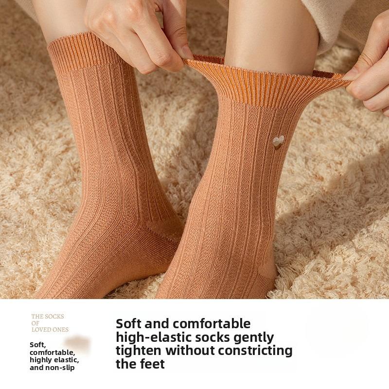 Wool Socks for Women, Mid-calf Socks, Thickened Wool Socks for Autumn and Winter, Cashmere Socks