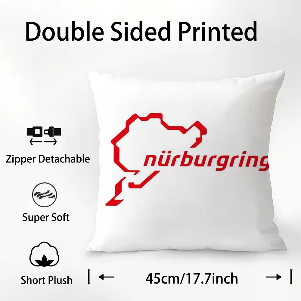 

Nurburgring Sport Car Pillow Case Plush Fabric Soft Double Sided Print Sofa Cushion Cover Throw Pillow Covers 12x12Inch