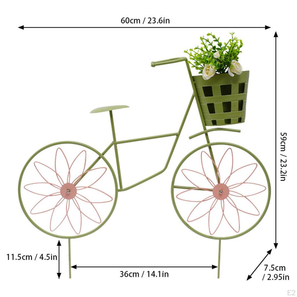 Shape Flower Stand, Garden Bicyle Crafts Iron Art, Elegant Painted Plant Rack for Living Room Office
