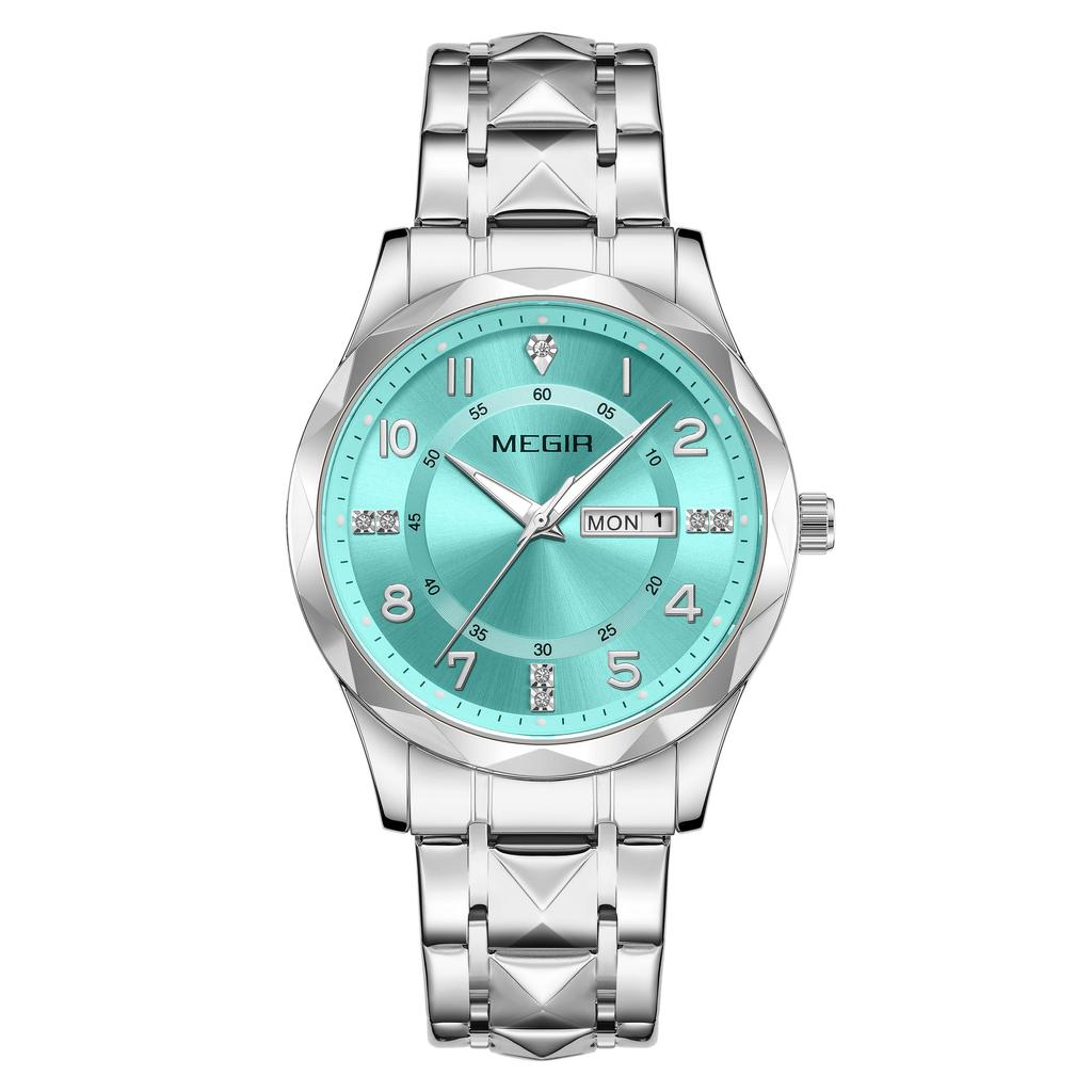 MEGIR Minimalist Fashion Quartz Wristwatch for Men Large Dial Business Leisure Watches with Date Week Clock Montre Homme 1093