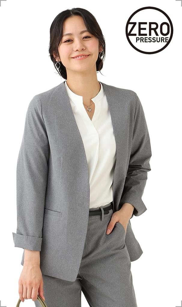 no Jacket and Casual Graduation Kindergarten Graduation Zero Pressure Clothing Aoyama Light Gray S [Yofuku Aoyama] Women's Set, Washable, Pants,