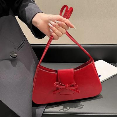 Sac Rétro de Haute Qualité pour Femme à Porter Sous l'Aisselle Printemps Nouveau Cuir PU Sacs à Bandoulière Commuter pour Dame Petits Sacs à Main Solides
