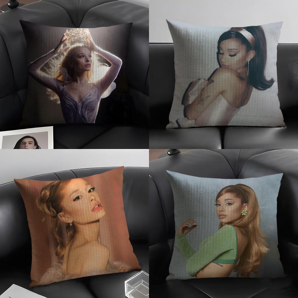 AAriana GrandeE Singer Cushion Cover Natural Linen Organic Fabric DoubleSided Printing Sofa Home Decor Gift Pillow Case