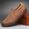 Fashion High Quality Men's Casual Shoes Black Loafers Driving Sneakers For Man Fashion Flat Outdoor Winter Warm Fur Shoes Y89