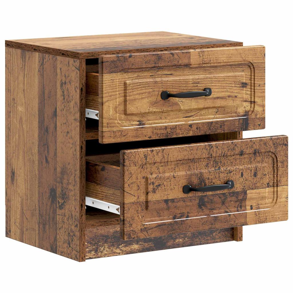 Nightstand Reclaimed Wood Look 43 x 34.5 x 44.5 cm Engineered Wood