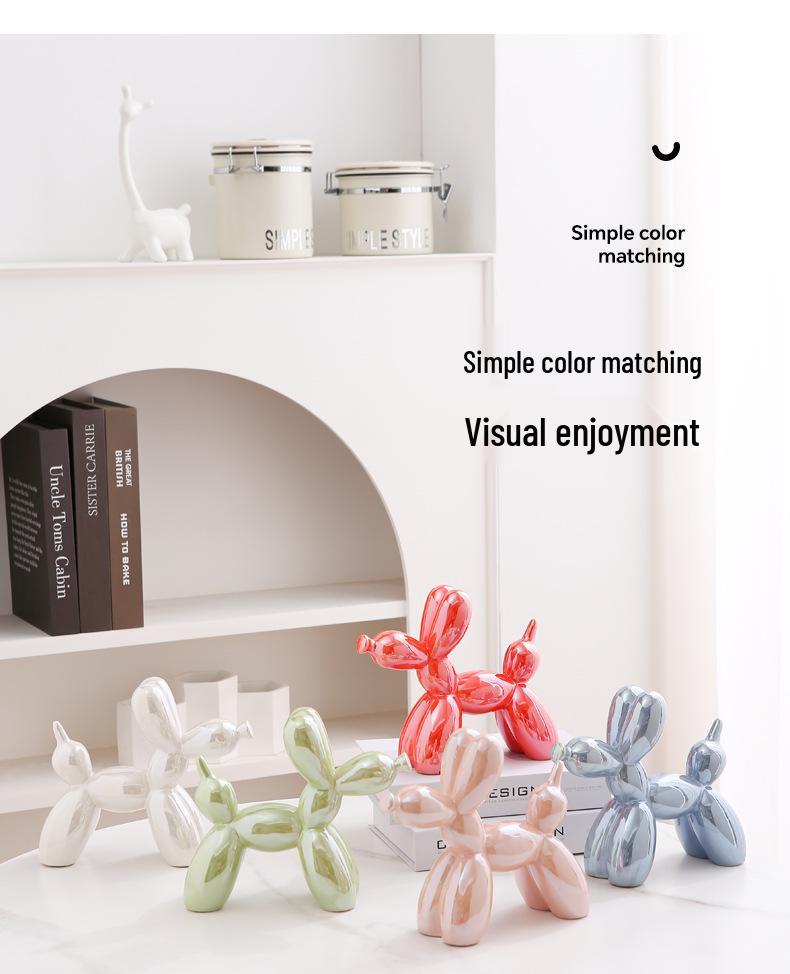 Northern Light Luxury Wine Cabinet & Puppy Ornament for Living Room and Office