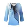 Top da donna con maniche a 3/4, scollo a V, tunica casual, camicie basiche, camicetta ampia