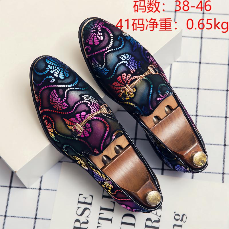 

Британские мужские деловые кожаные туфли, одна педаль, ленивые повседневные кожаные туфли, парикмахерская для ночного клуба, свадебные кожаные туфли, мужская модная обувь 38 разноцветный