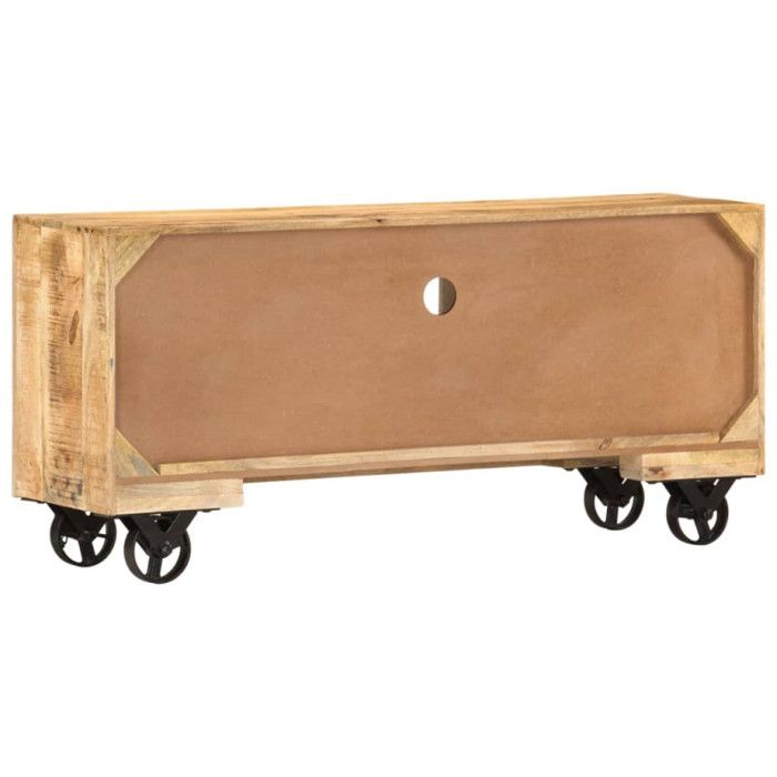Meuble TV Industriel - VIDAXL - Bois de manguier brut - 110x30x50 cm